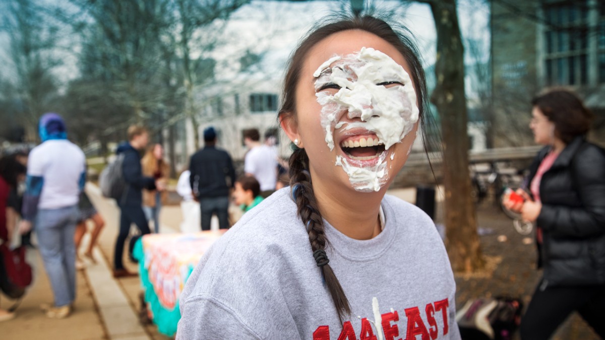 Girl with a pie in the face