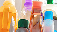 Several plastic bottles