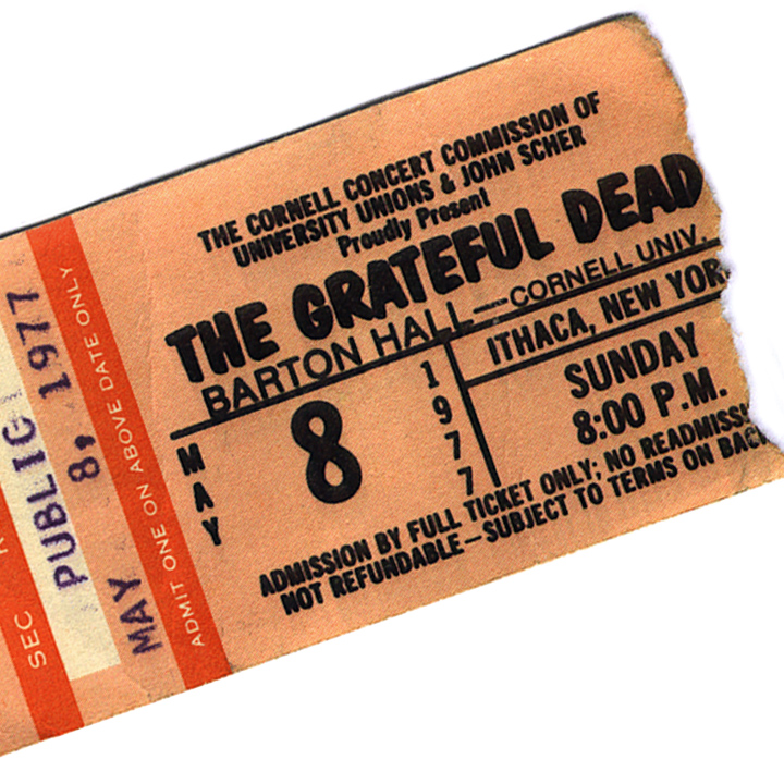 Ticket stub from Grateful Dead campus performance